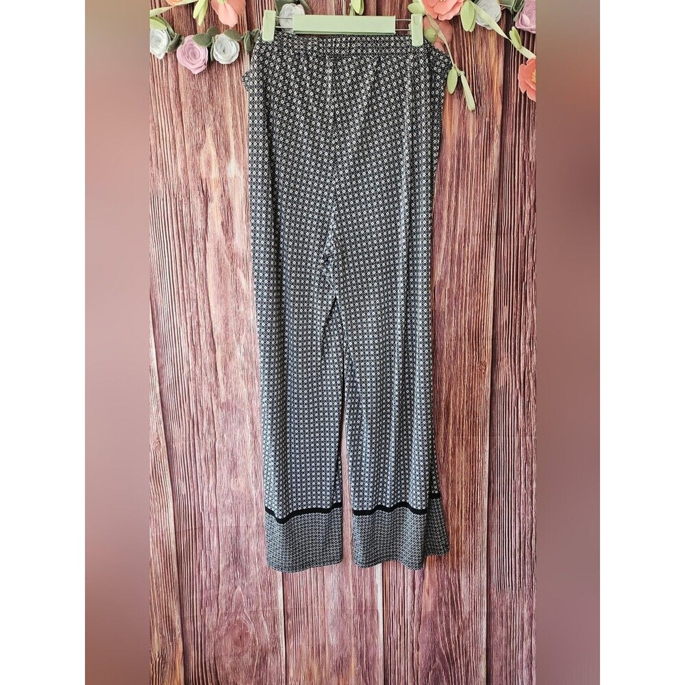 Roz & Ali Mixed Print Wide Leg Pants Plus Size 1X